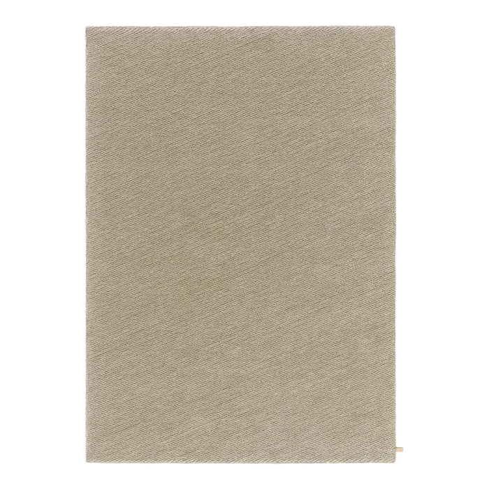 Beige textured area rug with a subtle, soft pattern, perfect for modern decor.