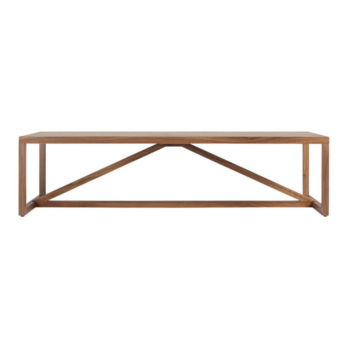 Light wood console table with a sleek design and subtle grain patterns, featuring a warm natural finish.