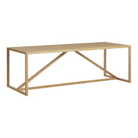 Light wood coffee table with a minimalist design and clean lines, featuring a natural finish and a geometric pattern.