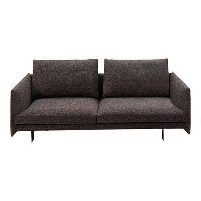 Modern dark gray two-seater sofa with clean lines and subtle texture, perfect for contemporary interiors.