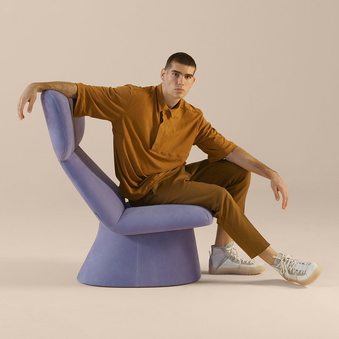 Elle Wing Chair w/ Upholstered Base