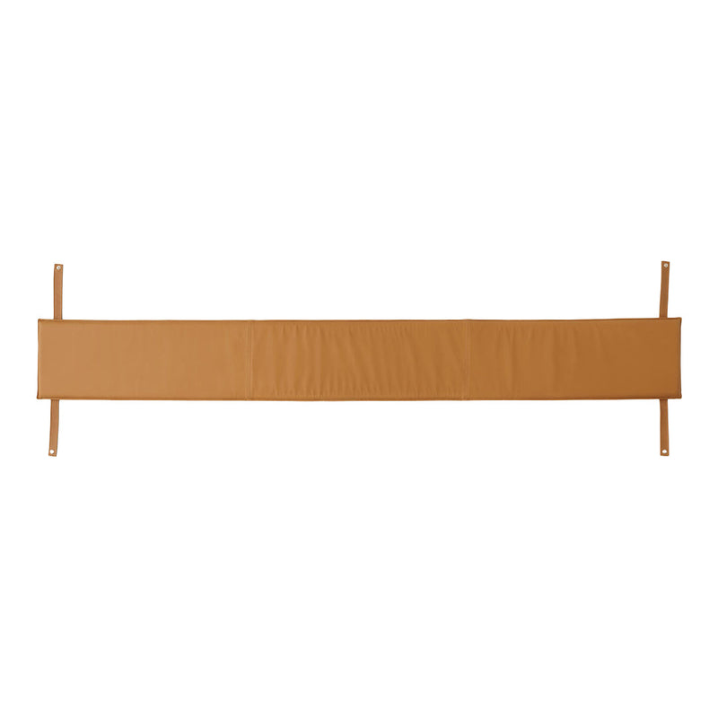 Camel-colored fabric with a smooth texture, featuring ties at both ends for easy attachment.