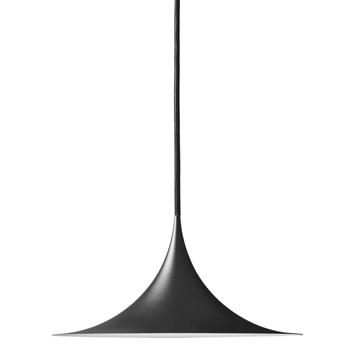 Sleek black pendant lamp with a smooth, modern design; perfect for contemporary spaces.