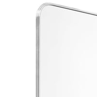Sleek, frameless mirror with a polished silver edge and a smooth, reflective surface. Perfect for modern decor.