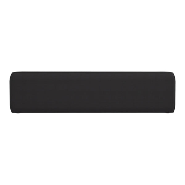 Black rectangular cushion with a textured fabric pattern, ideal for modern decor.