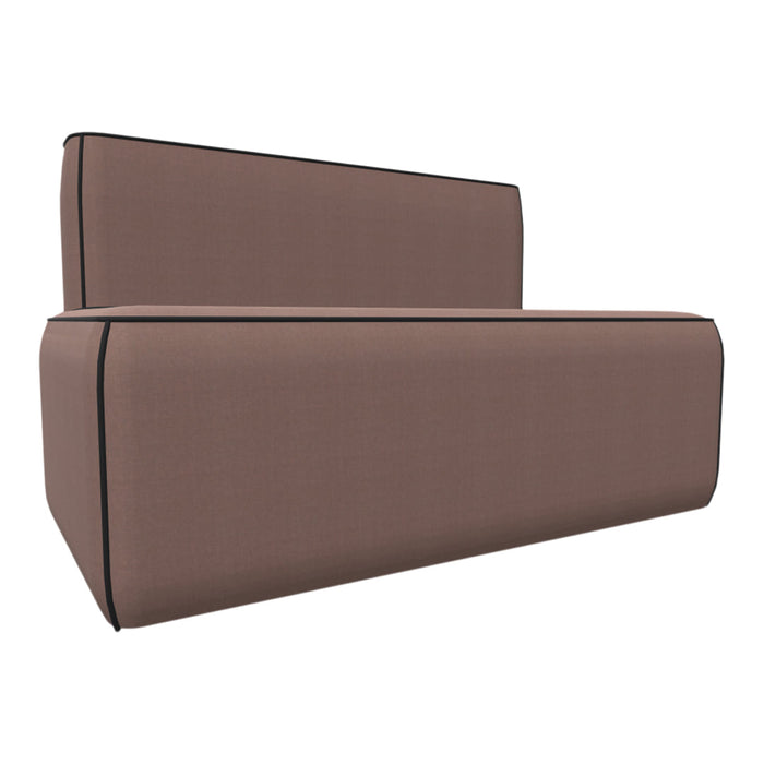 Brown upholstered modular sofa with black piping accents. Minimalist design, perfect for modern interiors.