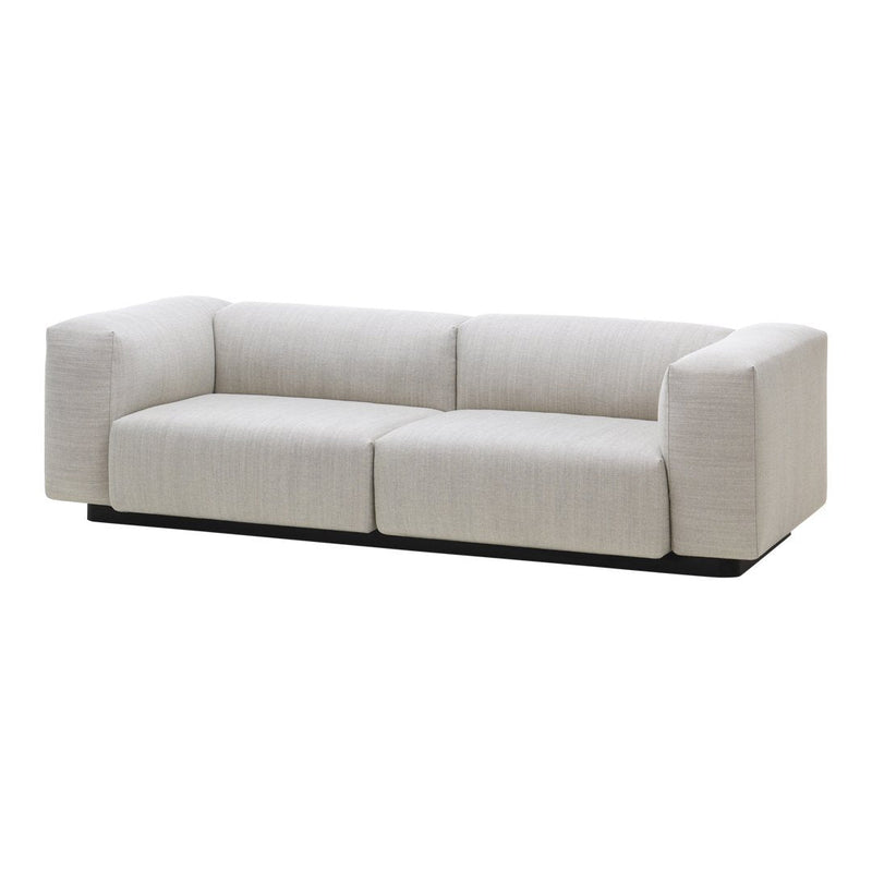 Modern light gray sofa with a sleek, minimalist design and soft texture. Ideal for contemporary living spaces.