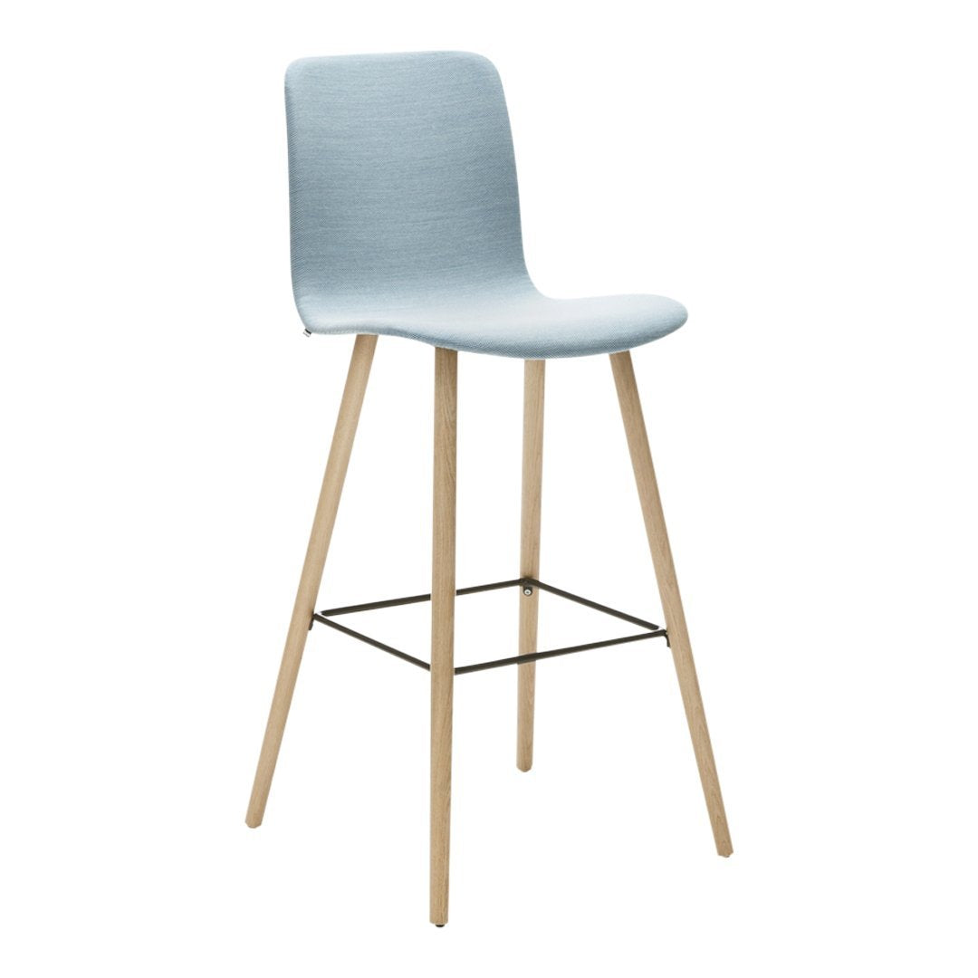 Sola Bar Stool - 4 Leg Wood Base - Fully Upholstered