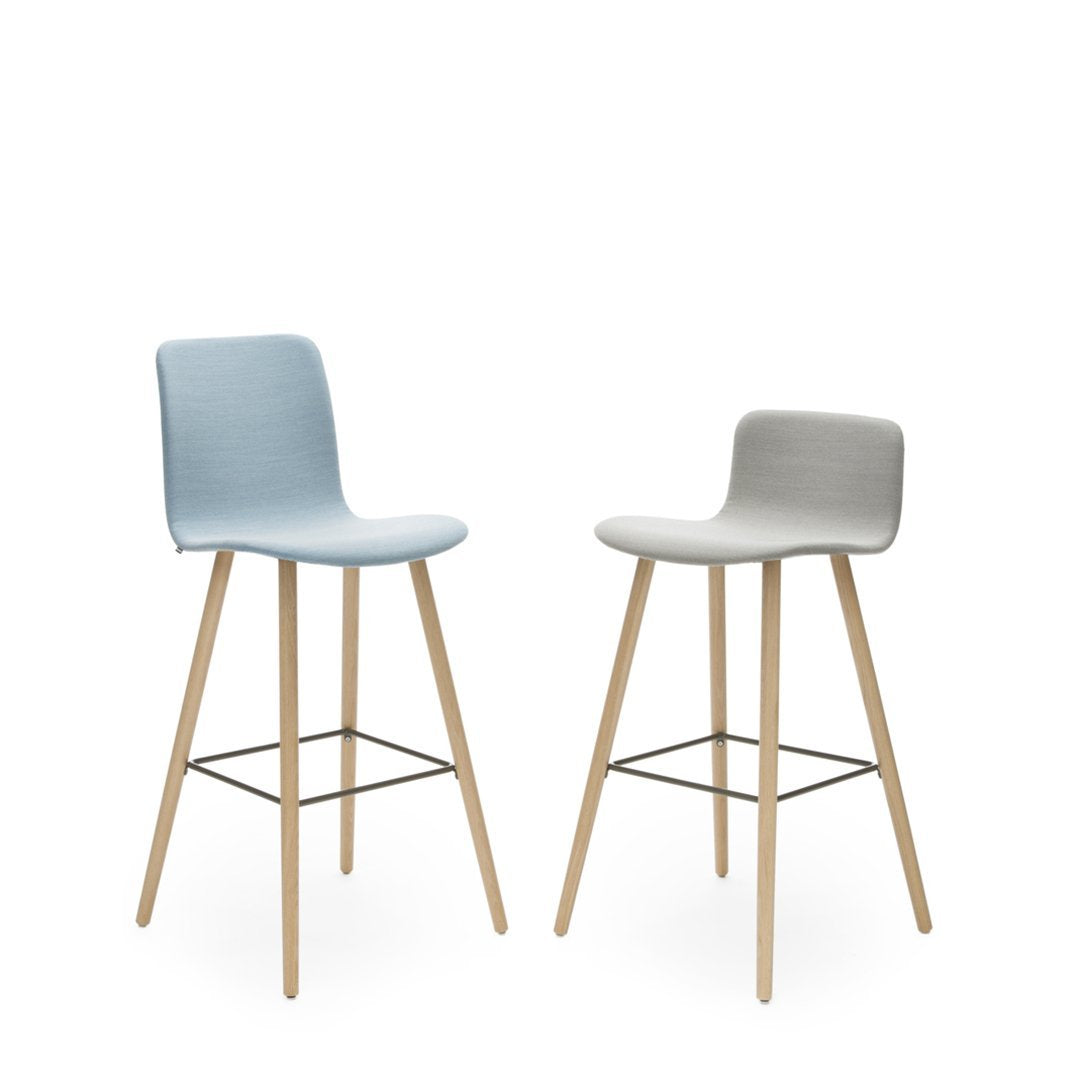 Sola Bar Stool - 4 Leg Wood Base - Fully Upholstered