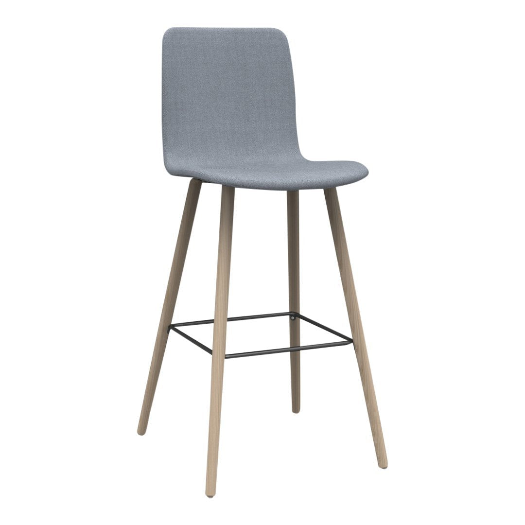 Sola Bar Stool - 4 Leg Wood Base - Fully Upholstered