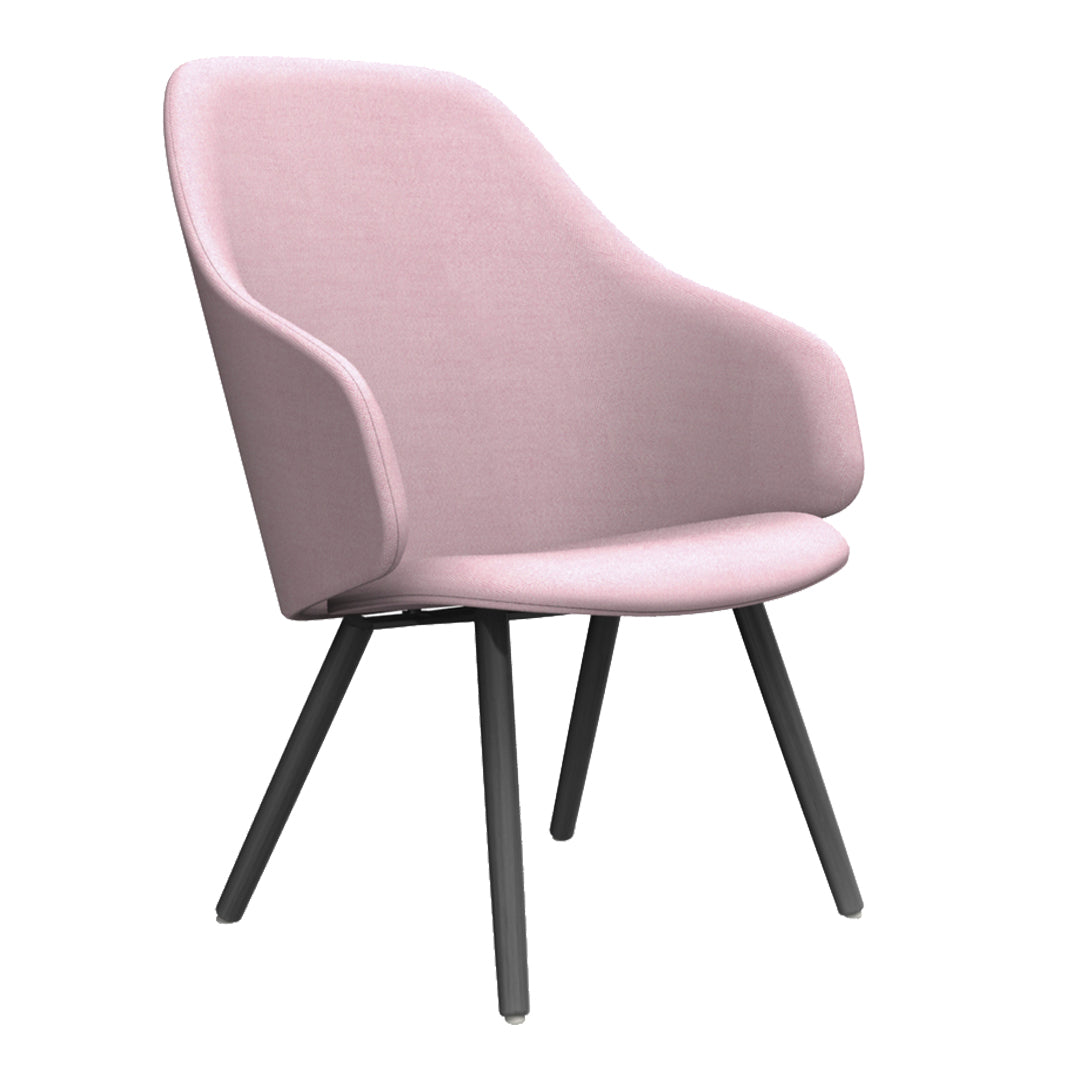 Sola Lounge Armchair - Wood Base, High Back