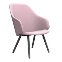 Sola Lounge Armchair - Wood Base, High Back