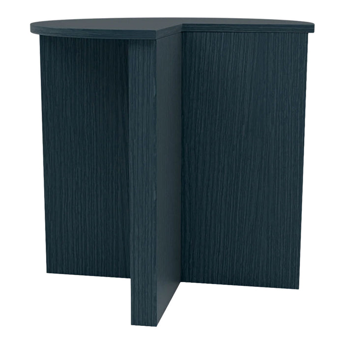 Dark textured side table with a sleek, modern design and deep charcoal finish, perfect for contemporary decor.