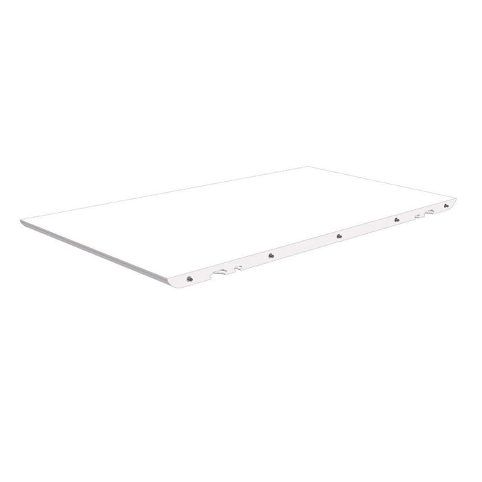 Sleek white LED panel light with a smooth, minimalist design, perfect for modern interiors.