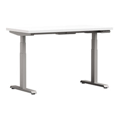 White Altitude A6 Height Adjustable Desk Grey Legs, White Top