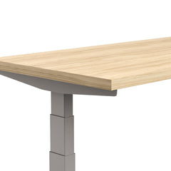 White Altitude A6 Height Adjustable Desk Close Up Top View