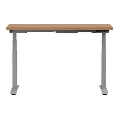 White Altitude A6 Height Adjustable Desk Dark Wood, Grey Legs