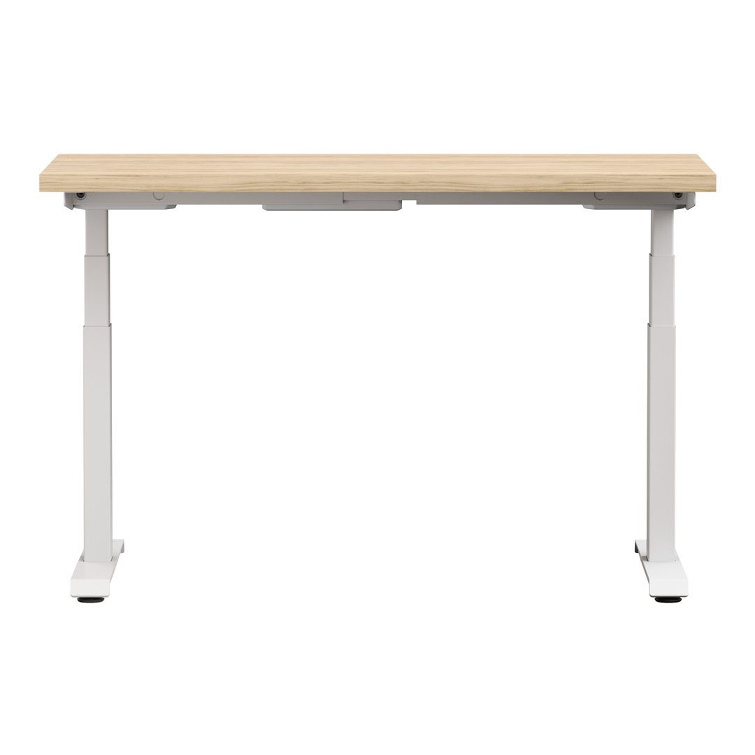 White Altitude A6 Height Adjustable Desk Light Wood, white Legs