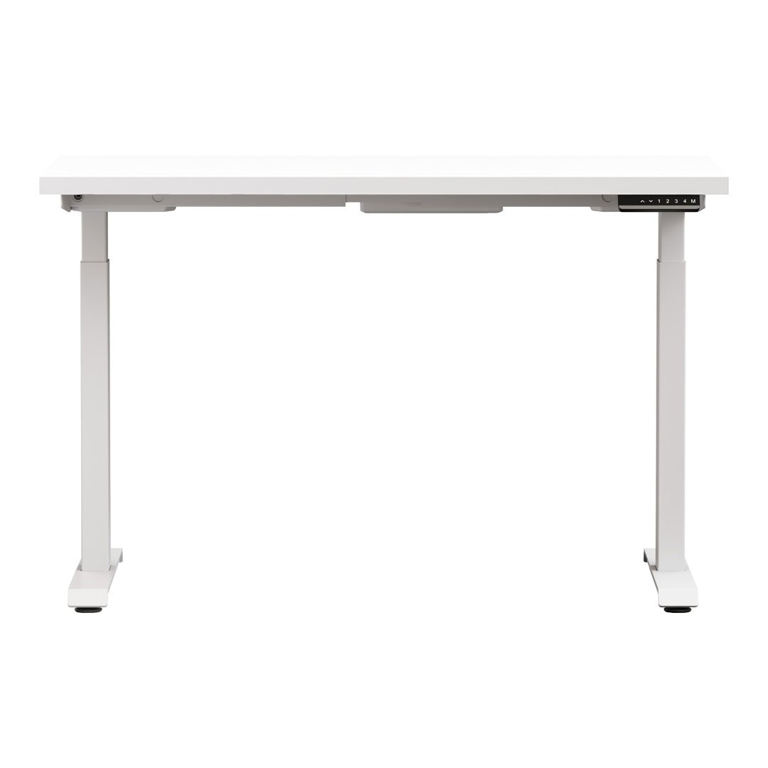 White Altitude A6 Height Adjustable Desk White Top, White Legs