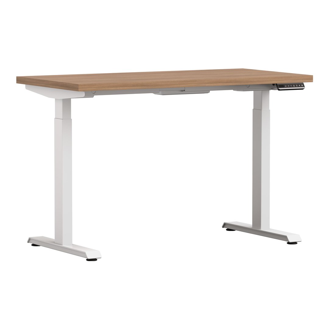 White Altitude A6 Height Adjustable Desk Side View