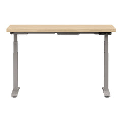 White Altitude A6 Height Adjustable Desk Light Wood, Grey Legs