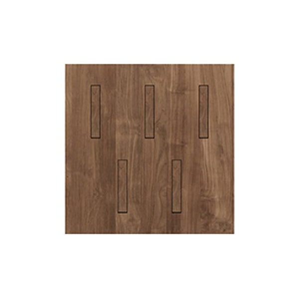 Wooden floor tile in warm brown tones with subtle linear patterns and grooves. Ideal for modern interiors.