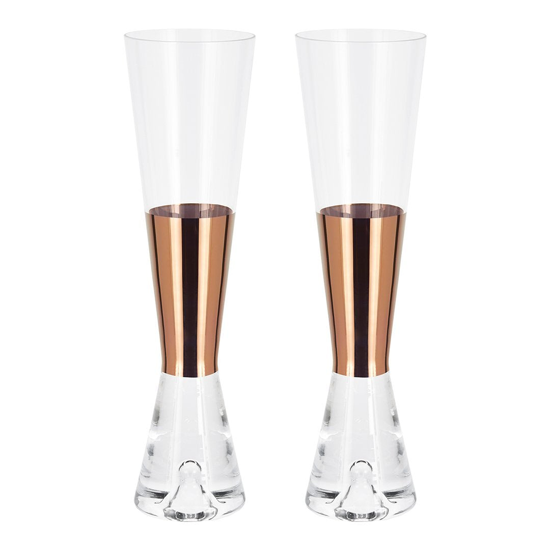 Plum set of 2 martini glasses in metallic - Tom Dixon