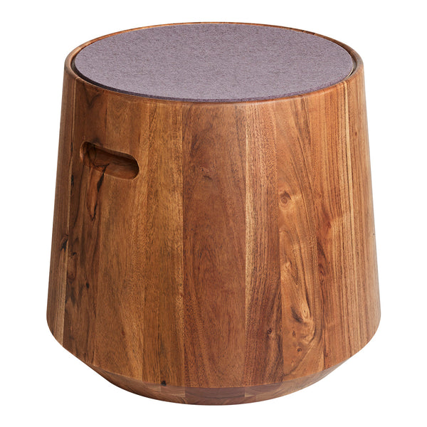 Natural wood grain with warm brown tones, topped with a textured gray surface. Stylish and versatile design.