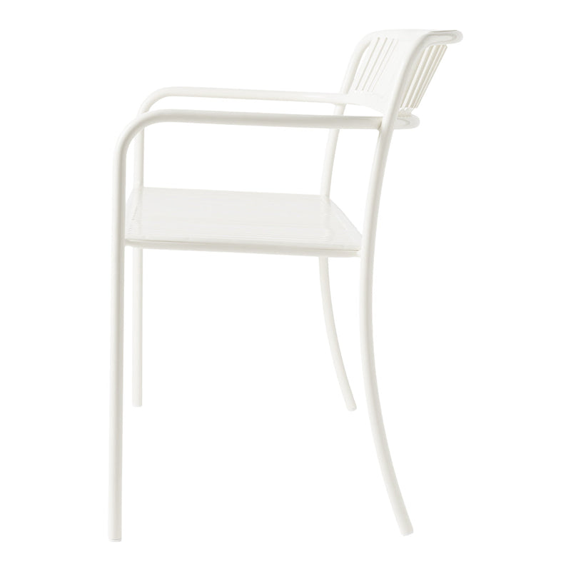 White minimalist bar chair with sleek lines and subtle ribbed patterns for a modern look.
