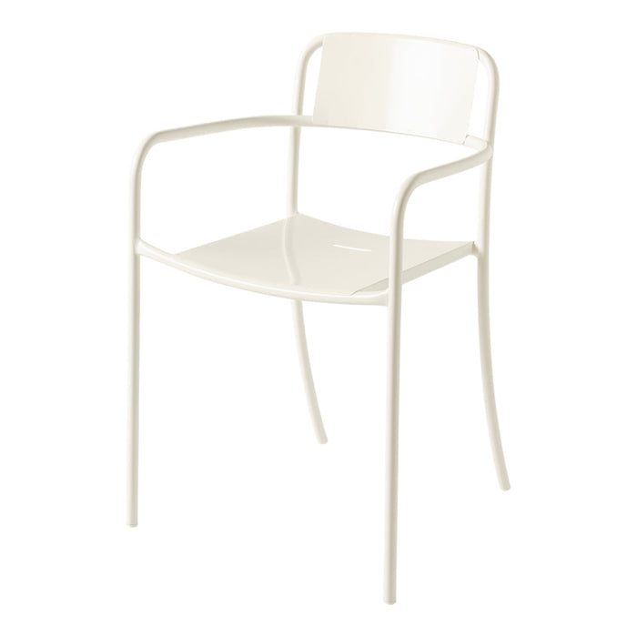 White minimalist chair with a sleek, smooth finish and simple, modern design. Perfect for any decor.