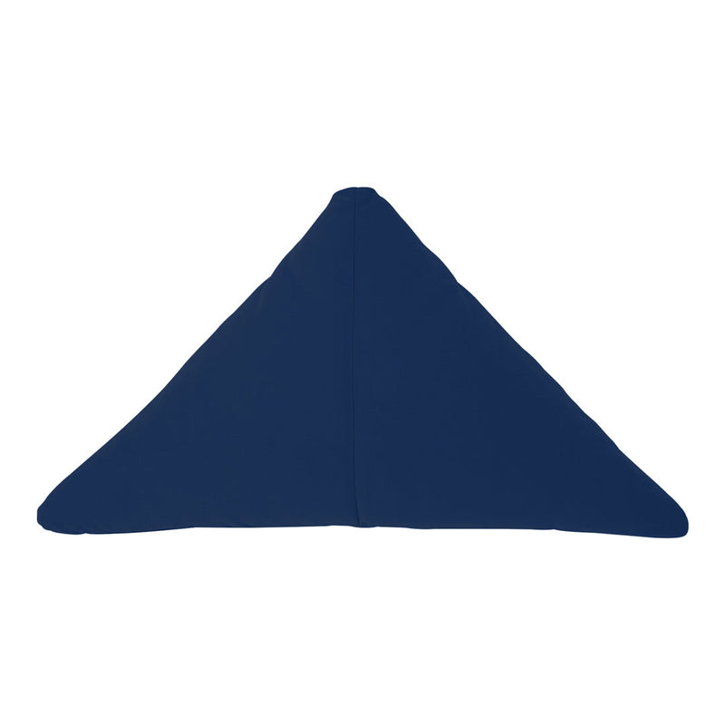 Navy blue triangular fabric with a smooth, solid pattern, ideal for various crafting or home decor projects.