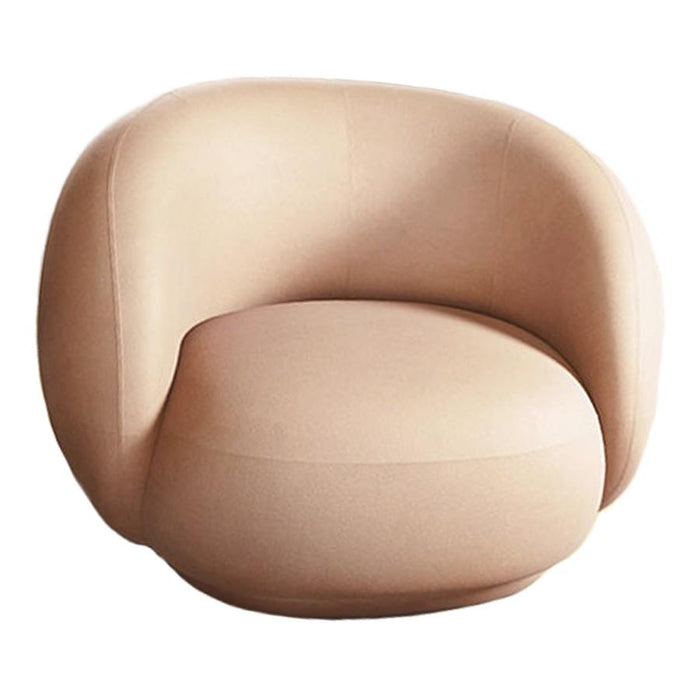 Beige modern armchair with a smooth, rounded shape and minimalist design. Perfect for contemporary interiors.