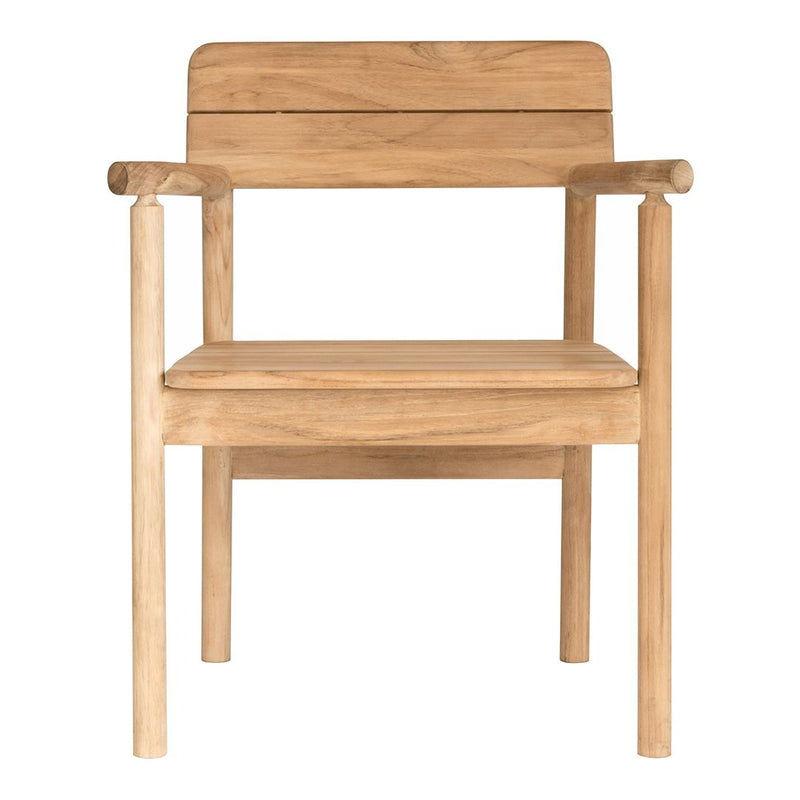 Natural wooden chair with a smooth, light brown finish and simple, minimalist design.