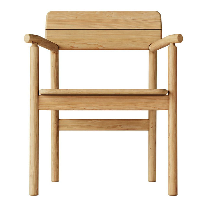 Natural bamboo chair with a smooth, light wood finish and simple, modern design.