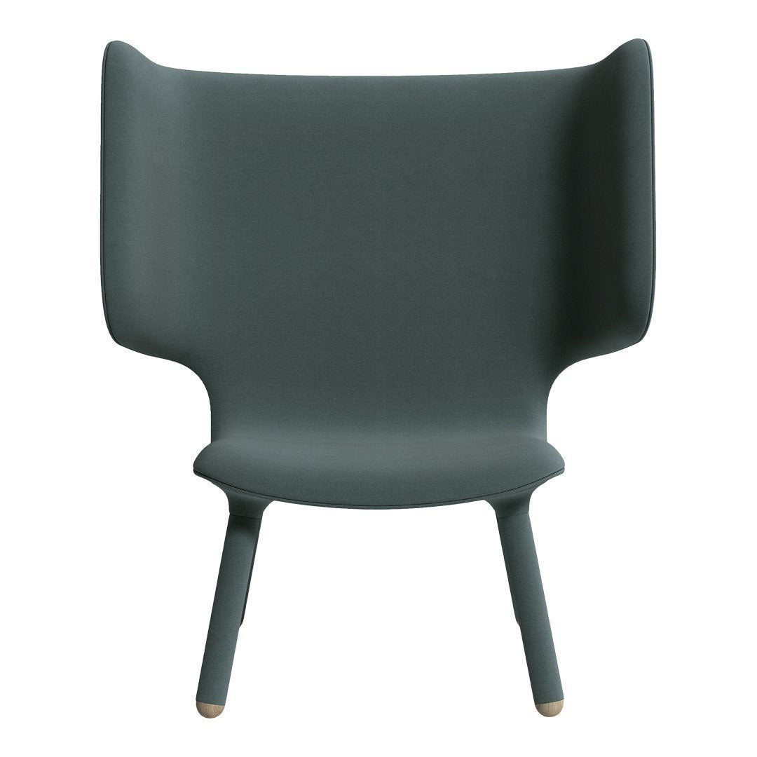 Stylish dark gray chair with a sleek, modern design and subtle rounded edges, perfect for contemporary spaces.