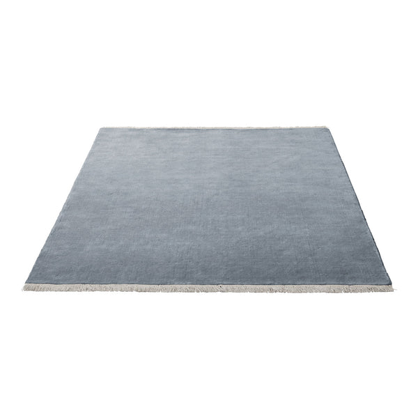 Solid gray area rug with a soft texture and subtle fringe detail. Ideal for modern and minimalist decor.