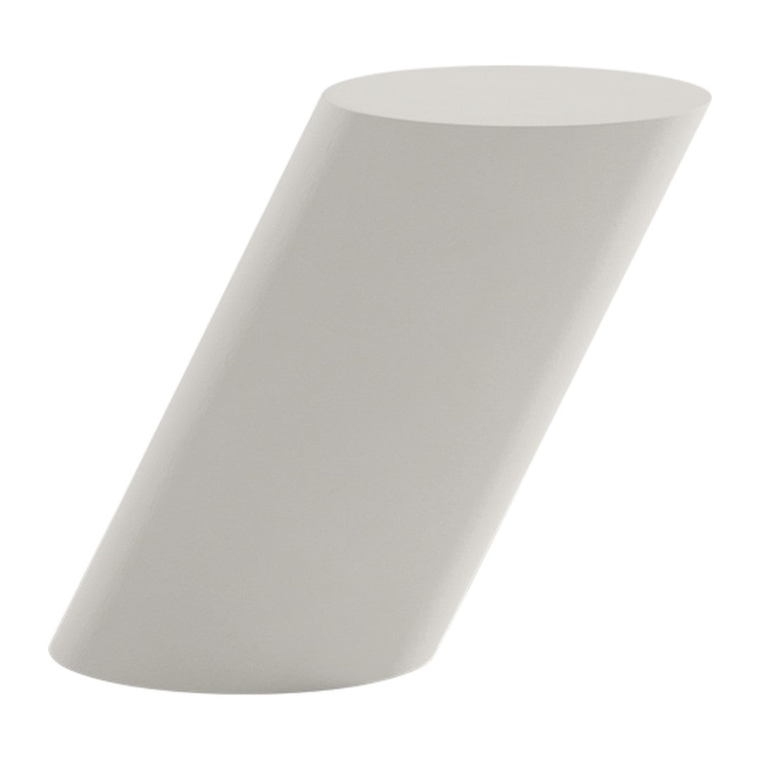 Modern light gray geometric sculpture with a smooth, matte finish. Ideal for minimalist decor.