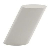 Modern light gray geometric sculpture with a smooth, matte finish. Ideal for minimalist decor.