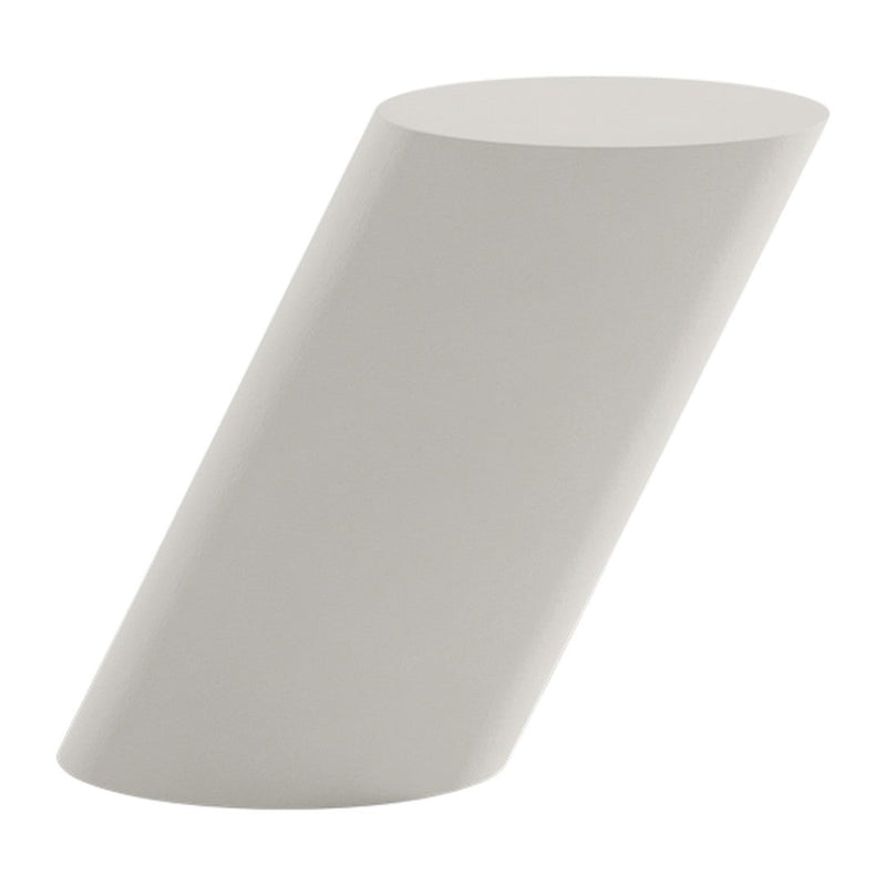 Modern light gray geometric sculpture with a smooth, matte finish. Ideal for minimalist decor.