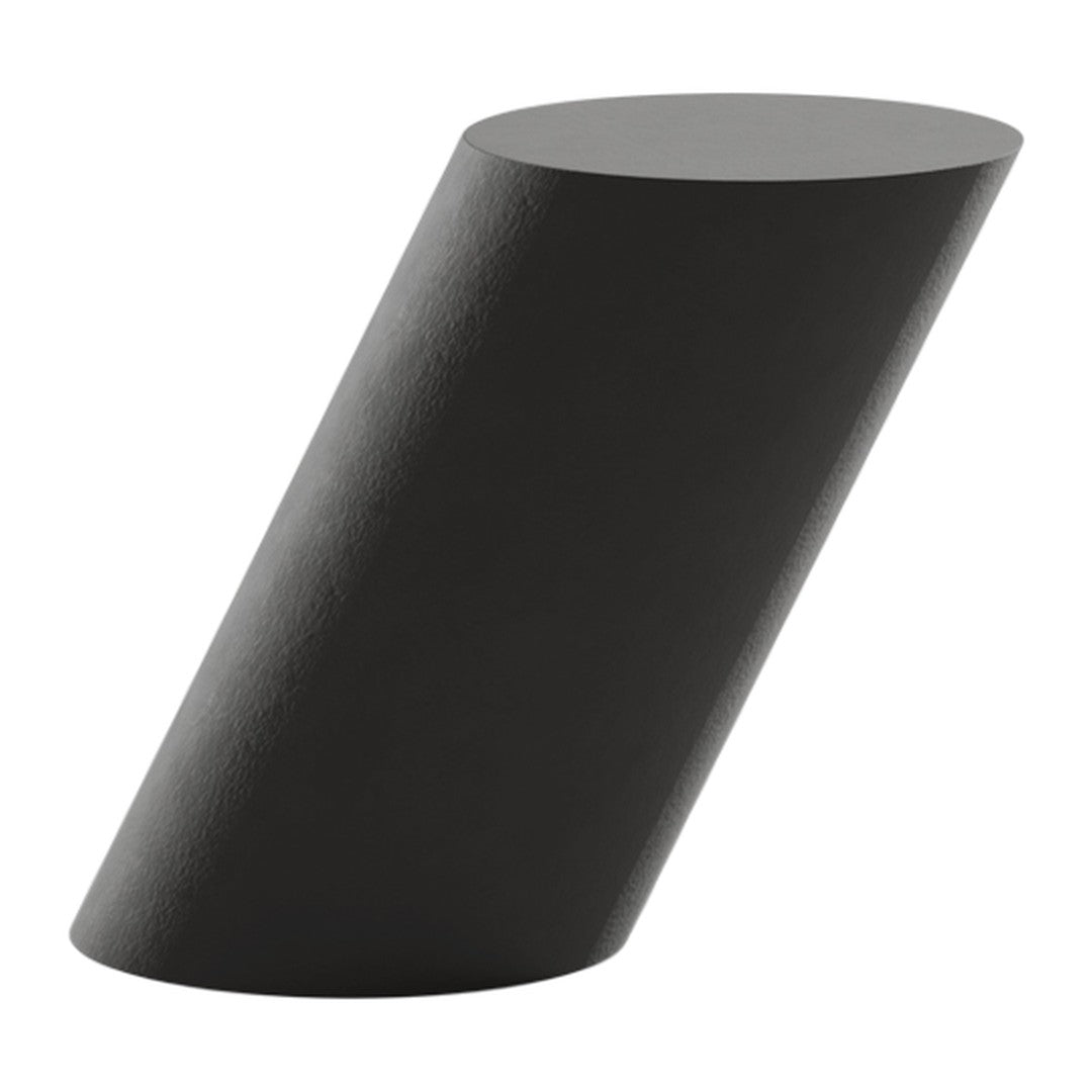 Sleek black geometric shape with a textured finish, designed for modern decor.