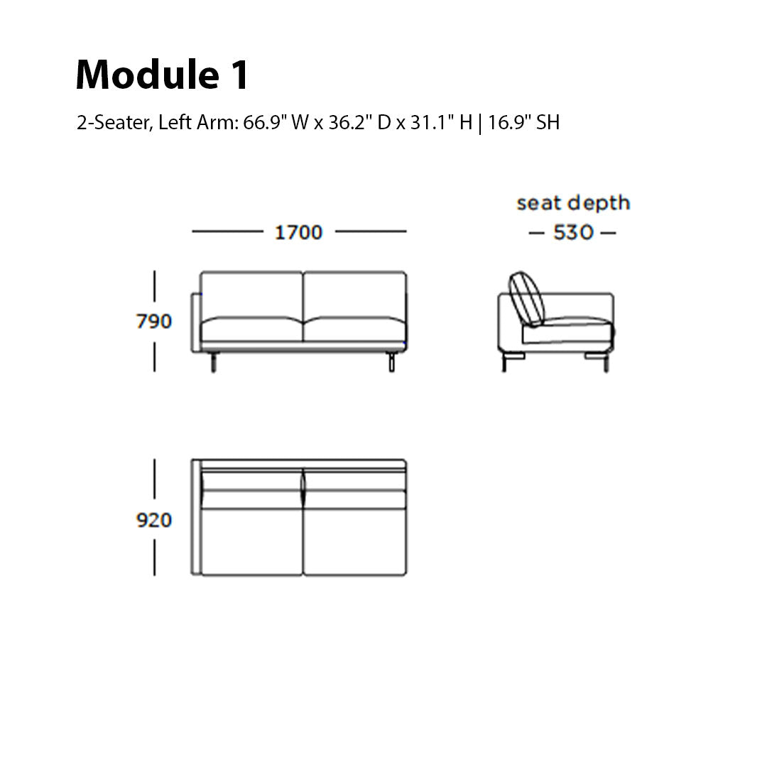 Modern 2-seater sofa design in neutral tones with sleek lines; ideal for contemporary living spaces.