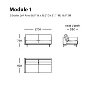 Modern 2-seater sofa design in neutral tones with sleek lines; ideal for contemporary living spaces.