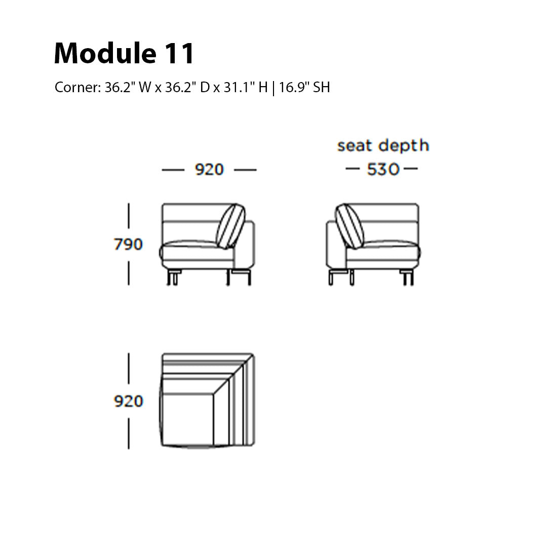 Trace Modular Sofa (Modules 7-11)
