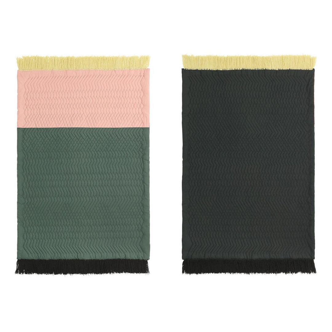 Trace Reversible Rug - Blush / Dark Green - Outlet
