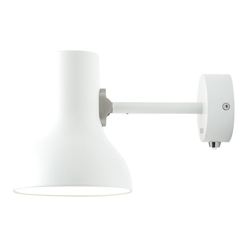 White wall-mounted lamp with a sleek, minimalistic design and smooth finish for a modern aesthetic.