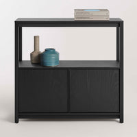 Open Plan Small Low Bookcase with Storage