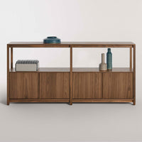 Open Plan Large Low Bookcase with Storage