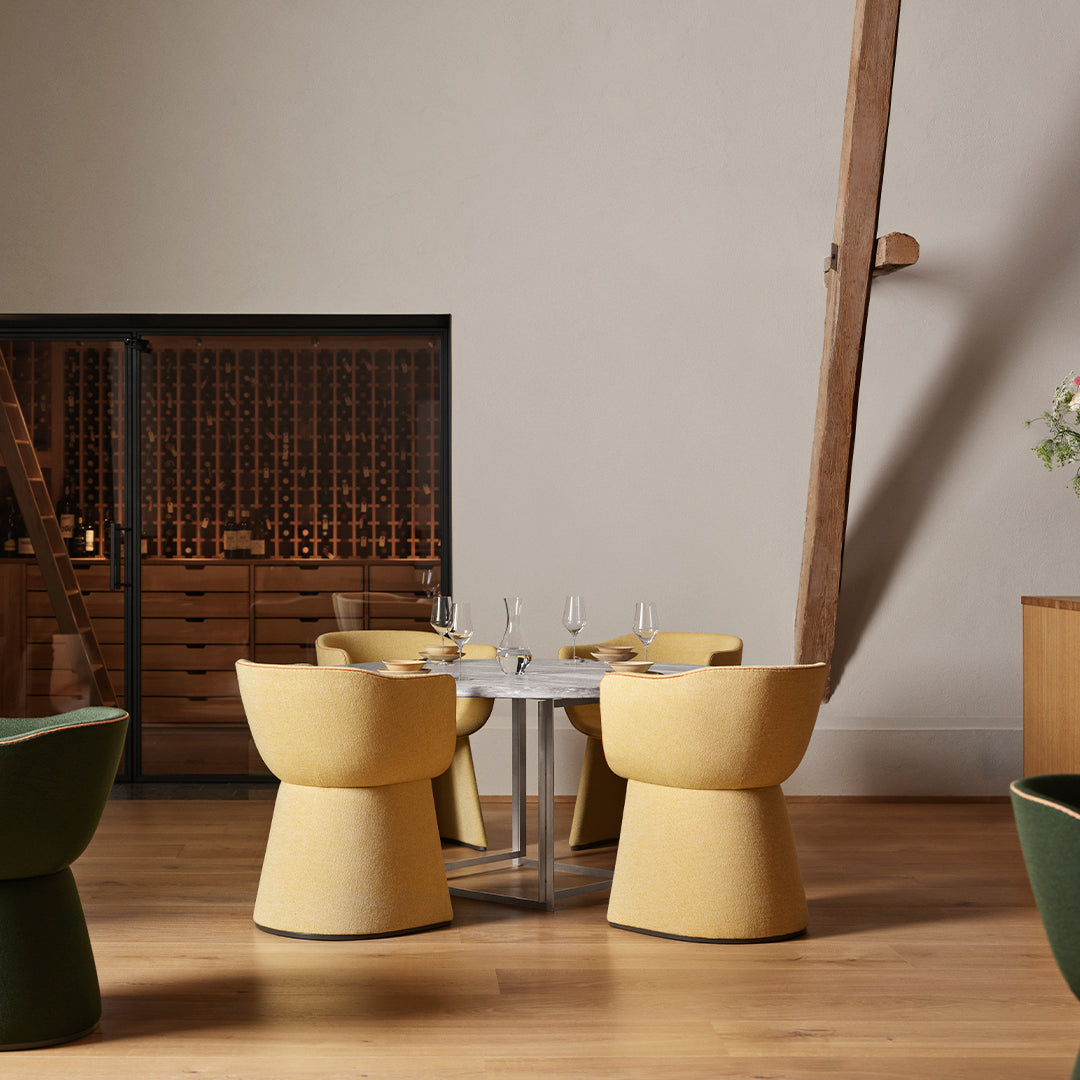 Monolit Dining Chair w/ Leather Piping