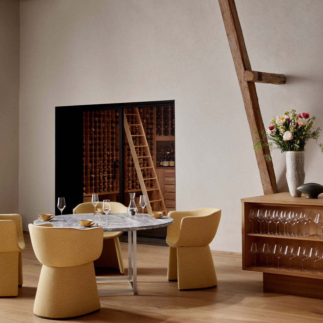 Monolit Dining Chair w/ Leather Piping