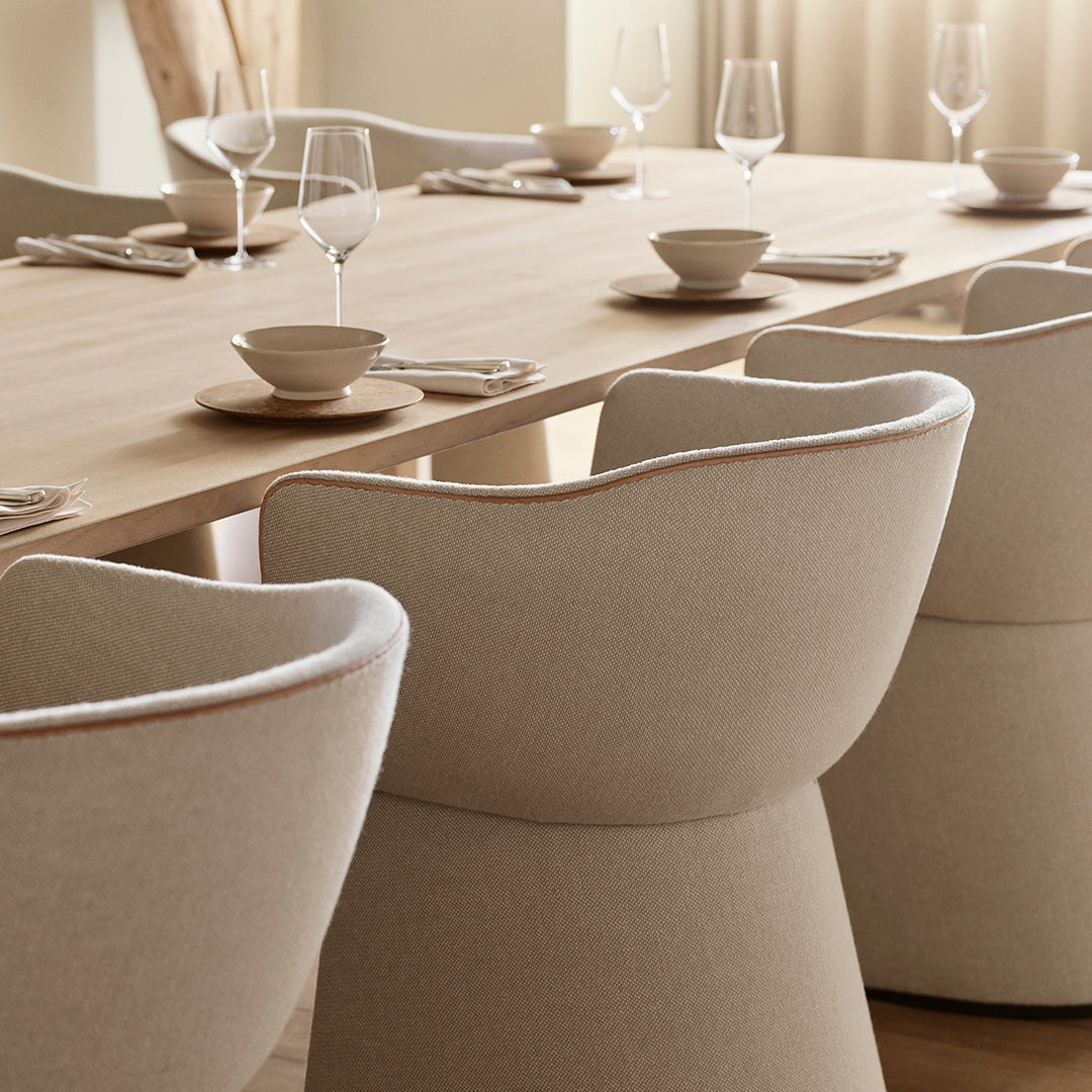 Monolit Dining Chair w/ Leather Piping